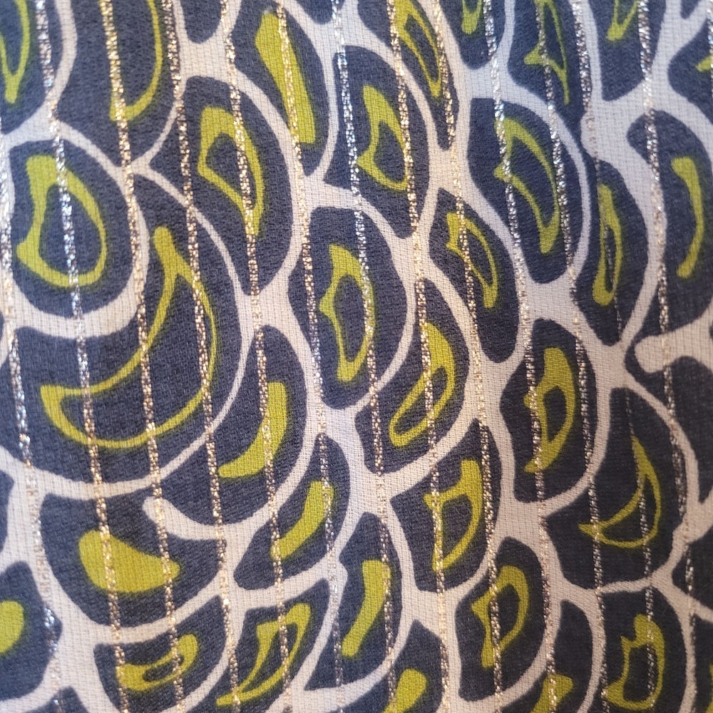 TRINA TURK metallic detail green blue high quality cotton fully lined dress lux - Picture 6 of 16